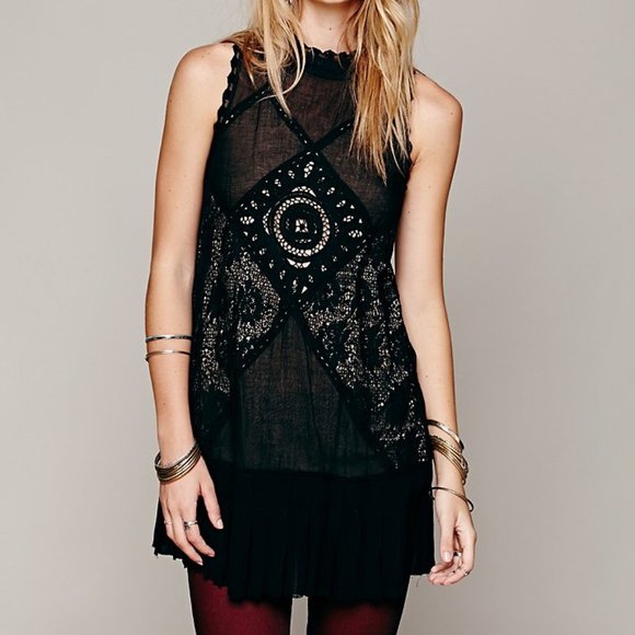 Free People Black Angel Lace Dress - Picture 1 of 4